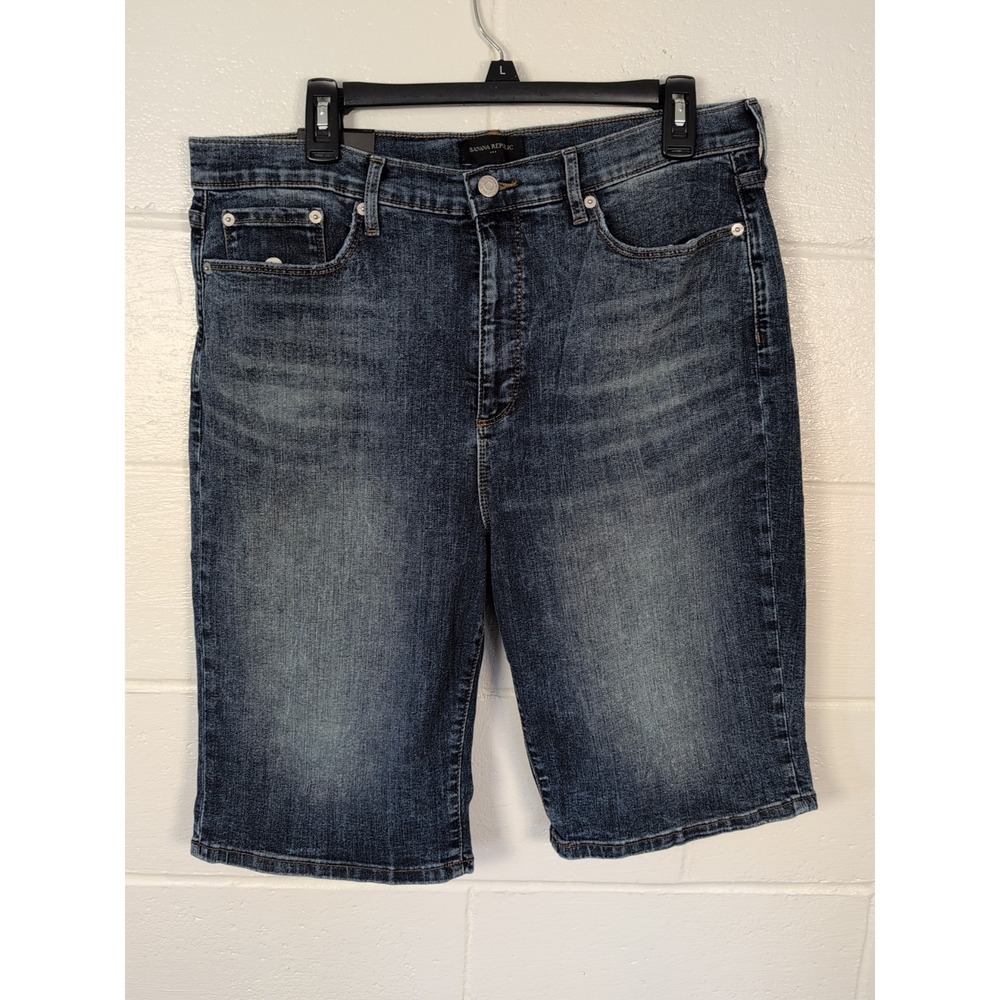 BANANA REPUBLIC Men's Jean Short 33/16 Dark Wash NEW